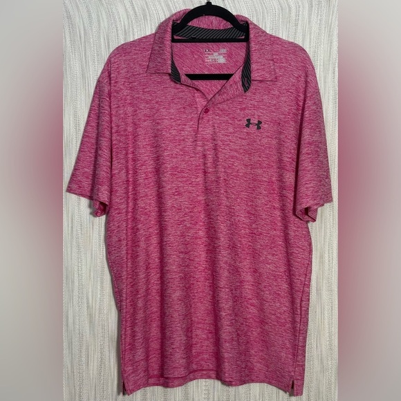 LG Other - LG Men's Heathered Pink Polo Shirt